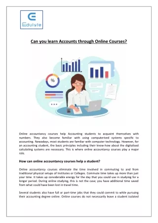 can you learn accounts through online courses