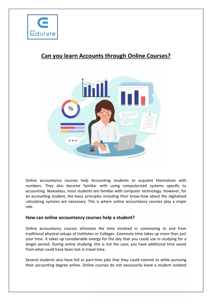 can you learn accounts through online courses