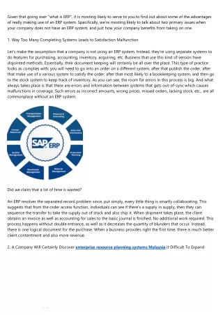 given that going over what is erp it is mosting