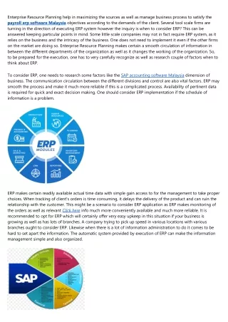 enterprise resource planning help in maximizing