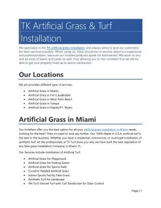 TK Artificial Grass