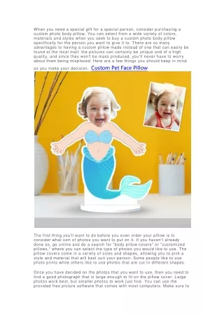 Custom Photo Body Pillow
