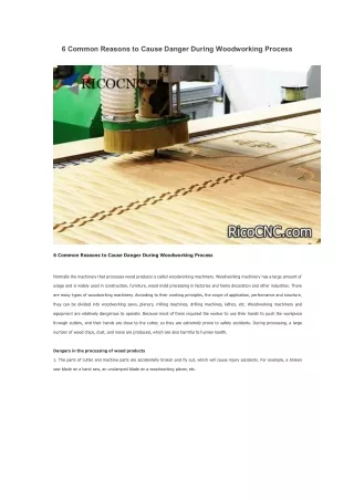 6 Common Reasons to Cause Danger During Woodworking Process