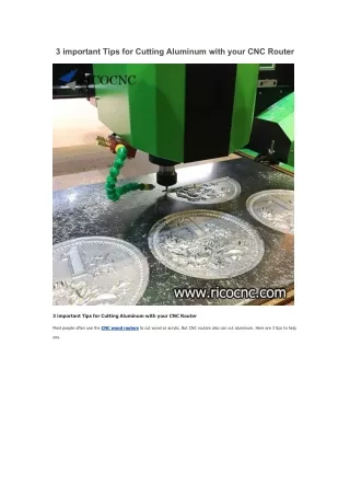 3 important Tips for Cutting Aluminum with your CNC Router