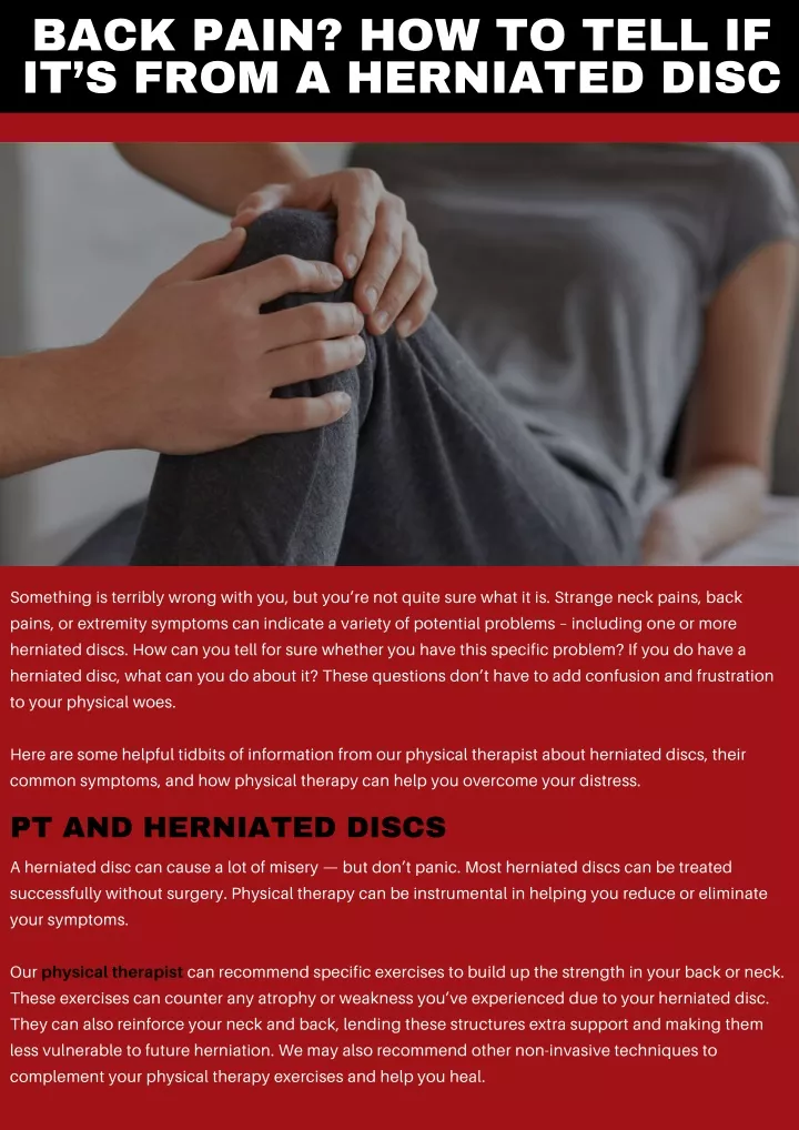 back pain how to tell if it s from a herniated