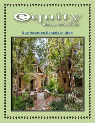 Buy Vacation Rentals in Utah
