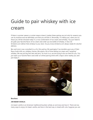 guide to pair whiskey with ice cream