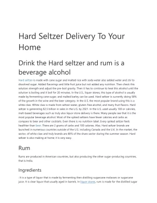 hard seltzer delivery to your home