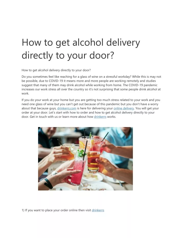 how to get alcohol delivery directly to your door