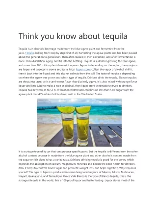 think you know about tequila