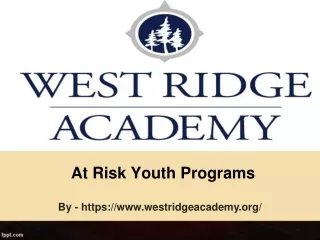 At Risk Youth Programs