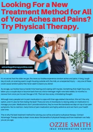 Looking For a New Treatment Method for All of Your Aches and Pains_ Try Physical Therapy.