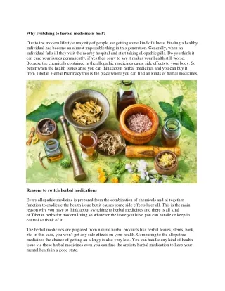 Why switching to herbal medicine is best.docx