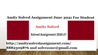 Amity solved assignment june 2021