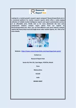 Auto Components Industry Analysis Experts | Researchreporthub.com