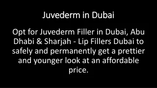Juvederm fillers in Dubai & Abu Dhabi