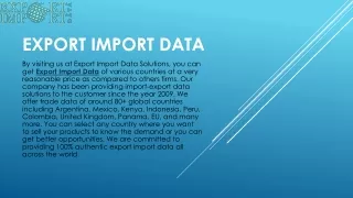 export import data