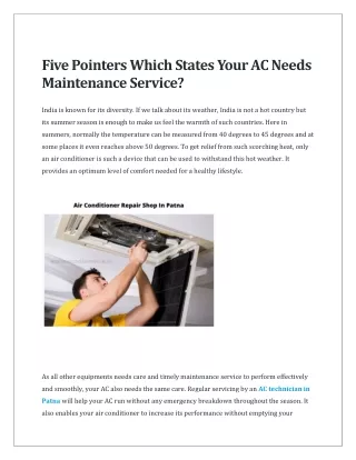 five pointers which states your ac needs