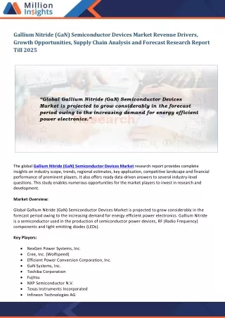 gallium nitride gan semiconductor devices market