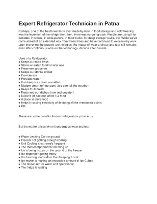 expert refrigerator technician in patna