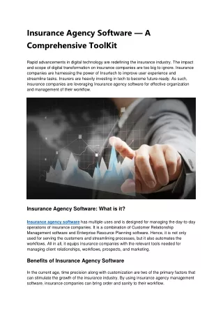 insurance agency software a comprehensive toolkit