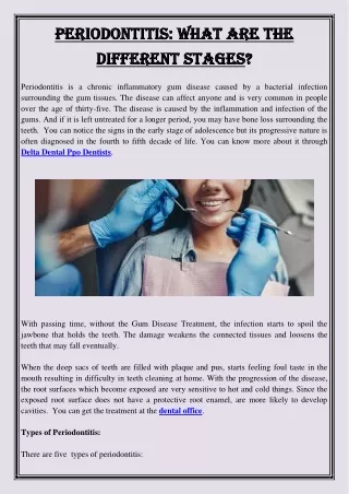 periodontitis what are the periodontitis what