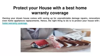 protect your house with a best home warranty coverage