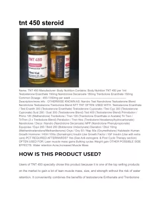 tnt 450 steroid