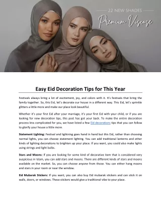 Easy Eid Decoration Tips for This Year