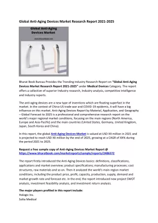 global anti aging devices market research report