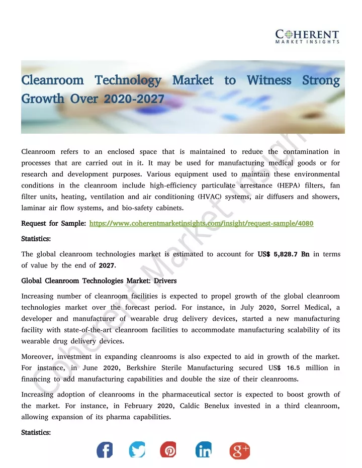 cleanroom technology market to witness strong
