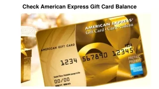Check American Express Gift Card Balance