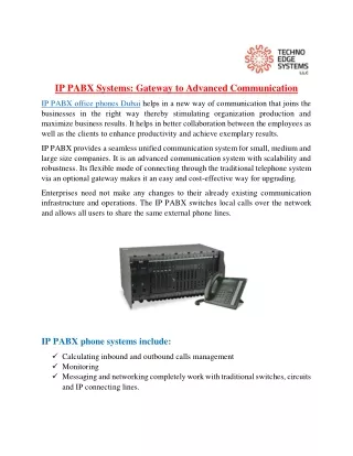 ip pabx systems gateway to advanced communication