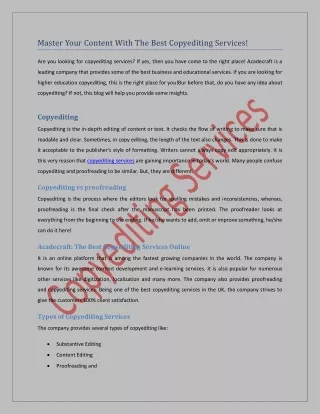 master your content with the best copyediting