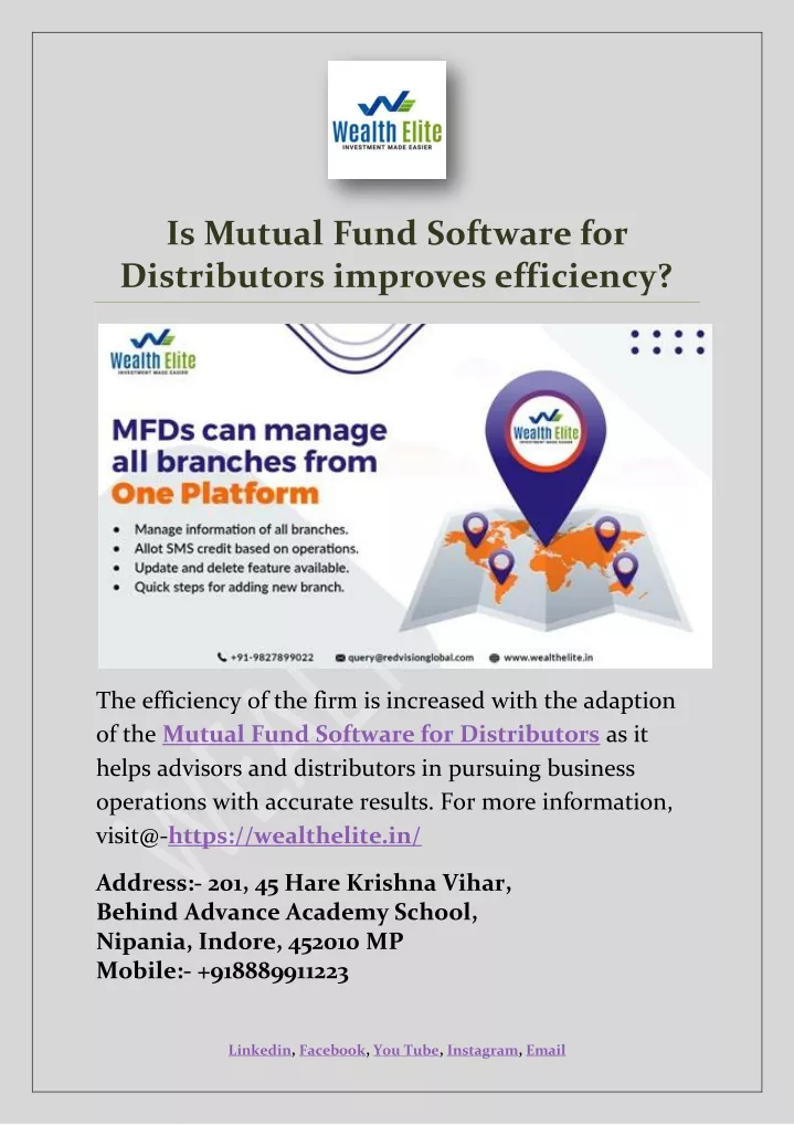 is mutual fund software for distributors improves