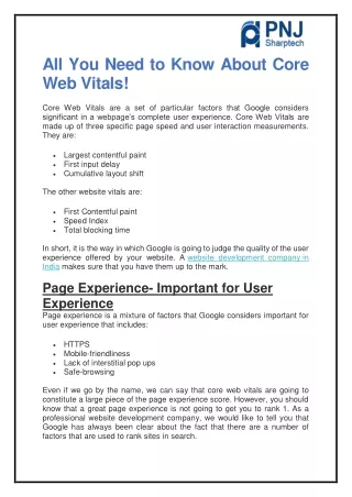 all you need to know about core web vitals