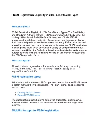 fssai registration eligibility in 2020 benefits
