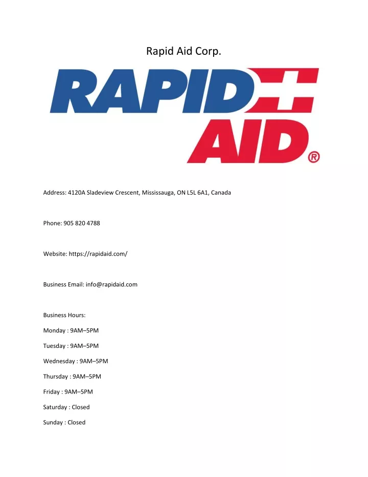 rapid aid corp