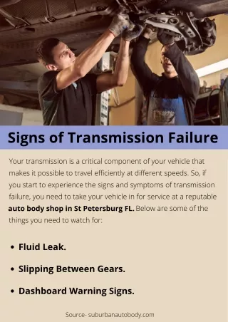 Signs of Transmission Failure