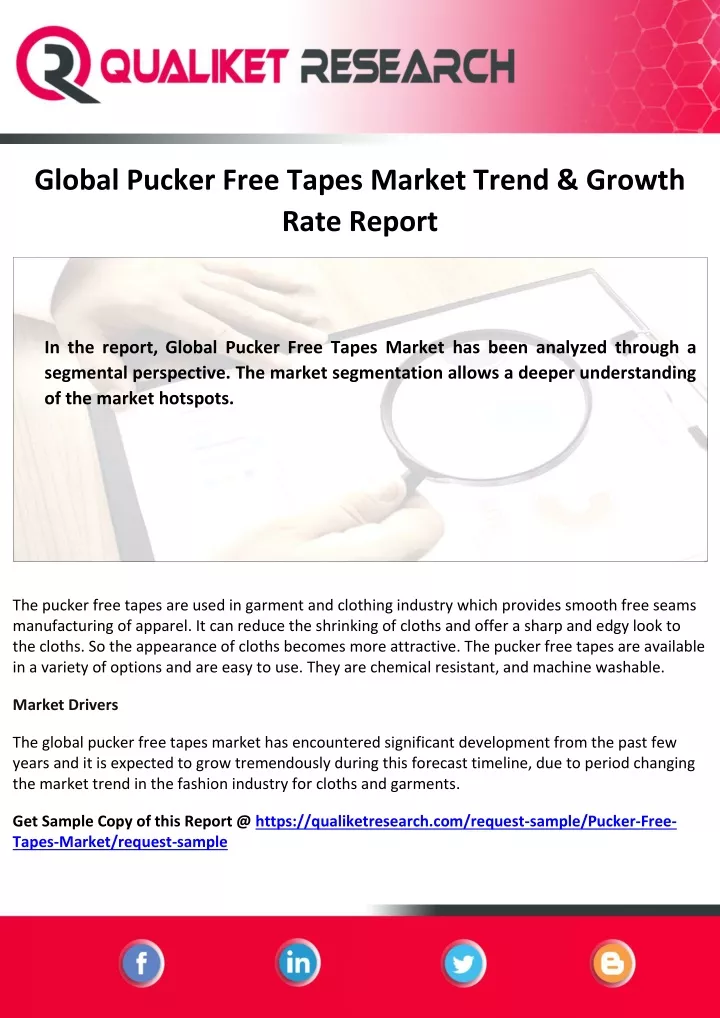 global pucker free tapes market trend growth rate