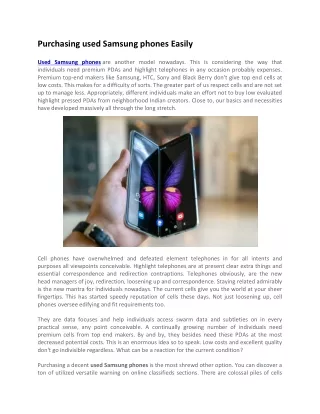purchasing used samsung phones easily