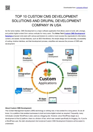 TOP 10 CUSTOM CMS DEVELOPMENT SOLUTIONS AND DRUPAL DEVELOPMENT COMPANY IN USA