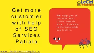 Get More Customer with SEO Services Patiala
