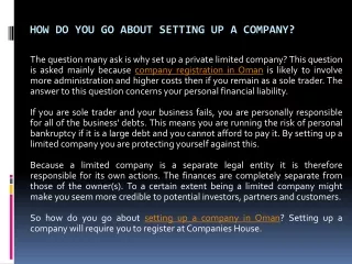 how do you go about setting up a company