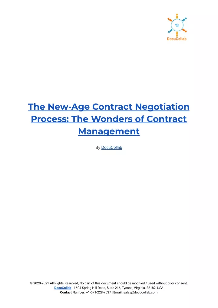 the new age contract negotiation process