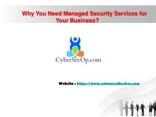 Managed security services - Cybersecop