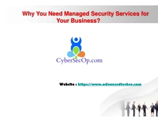 Managed security services - Cybersecop