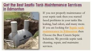Get the Best Septic Tank Maintenance Services in Edmonton