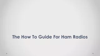 the how to guide for ham radios
