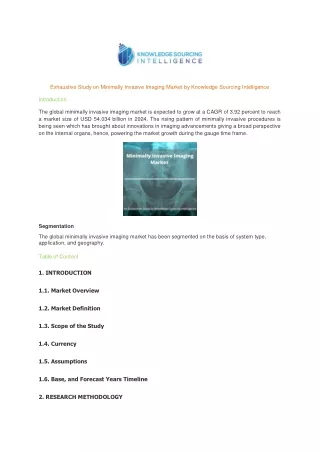exhaustive study on minimally invasive imaging